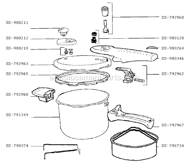 T-Fal 329837 Pressure Cooker Page A Diagram