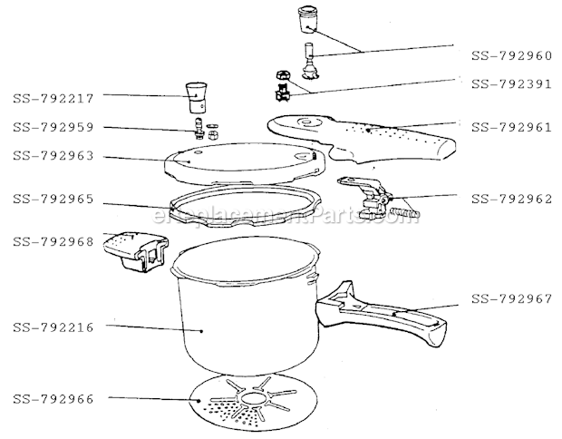 T-Fal 330233 Pressure Cooker Page A Diagram