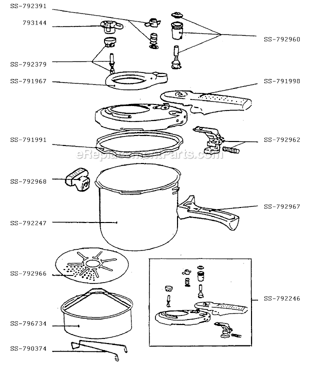 T-Fal 330832 Pressure Cooker Page A Diagram