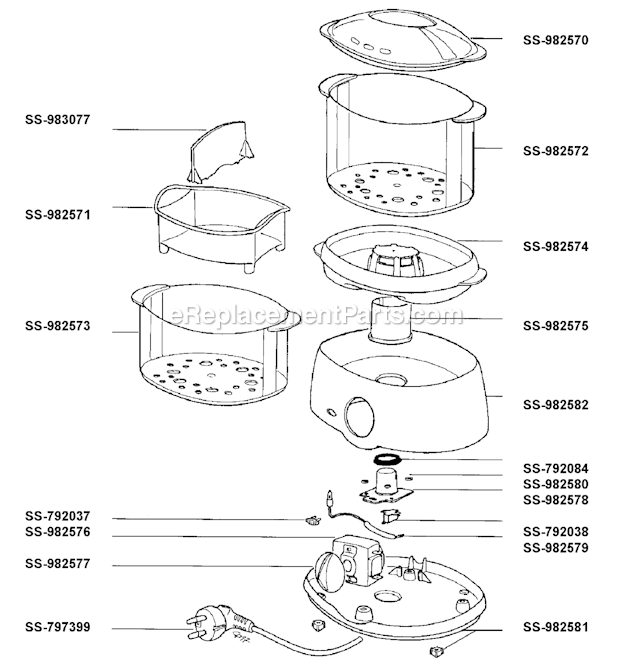 T-Fal 364640 Steamer Page A Diagram
