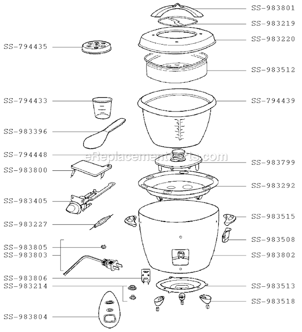 T-Fal 368240 Rice Cooker Page A Diagram