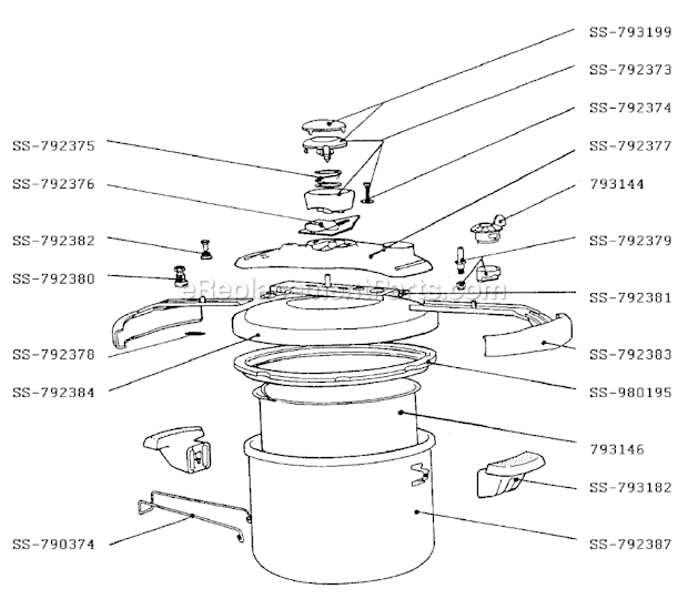 T-Fal 410338 (Before 01/10/95) Pressure Cooker Page A Diagram