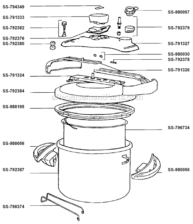 T-Fal 410371 Pressure Cooker Page A Diagram