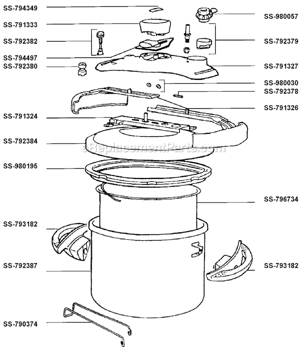 T-Fal 410385 Pressure Cooker Page A Diagram