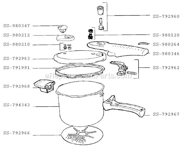 T-Fal 420734 Pressure Cooker Page A Diagram