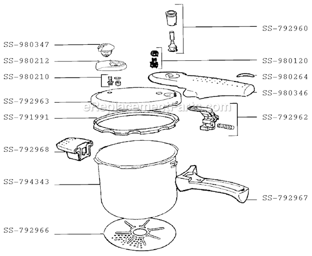 T-Fal 420735 Pressure Cooker Page A Diagram