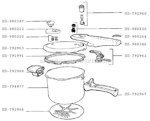 T-Fal 420835 Pressure Cooker Page A Diagram