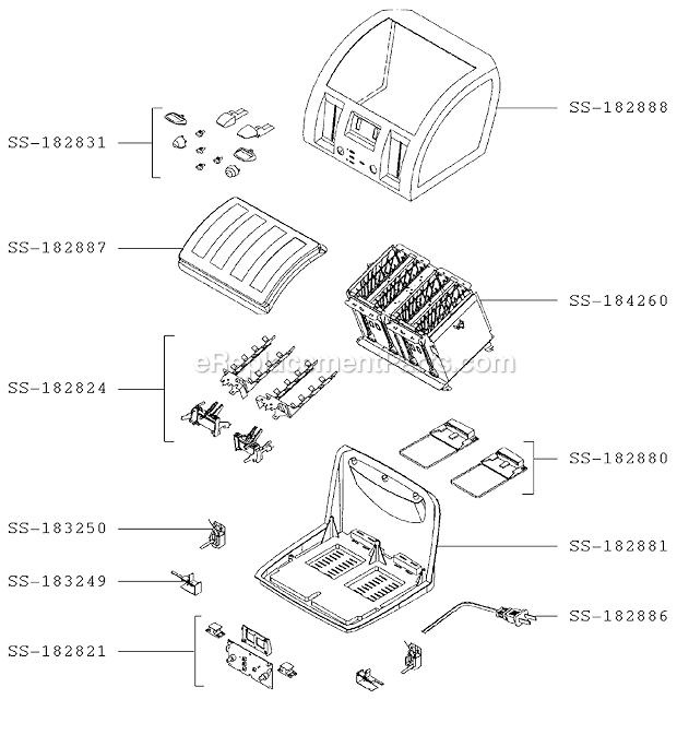 T-Fal 532840 (After 01/01/01) Avante Toaster Page A Diagram