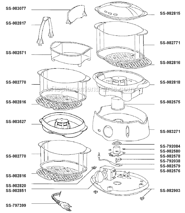 T-Fal 616344 Steamer Page A Diagram