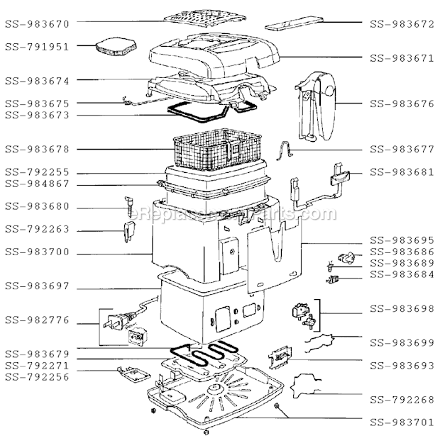 T-Fal 628040 (After 1804) MagiClean Deep Fryer Page A Diagram