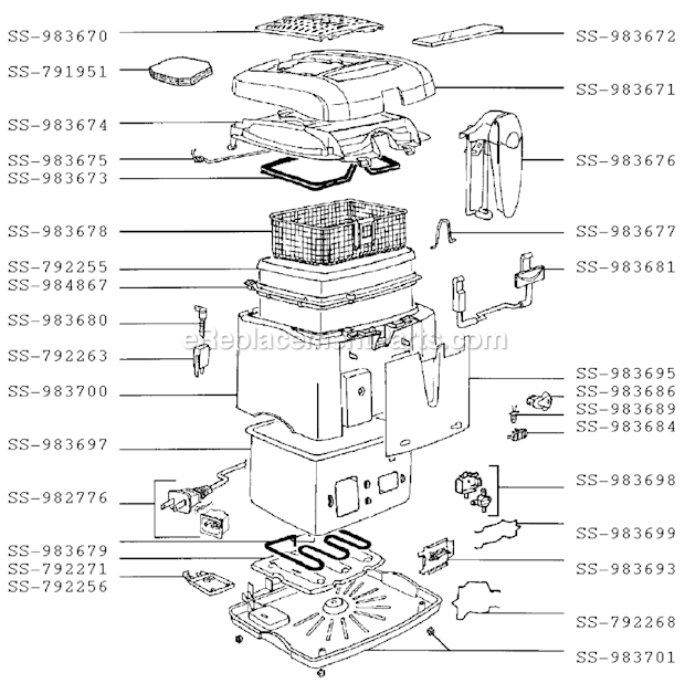T-Fal 628041 (After 1804) MagiClean Deep Fryer Page A Diagram