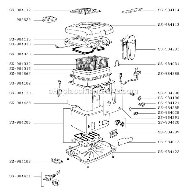 T-Fal 628740 (After 1804) MagiClean 1000 Page A Diagram