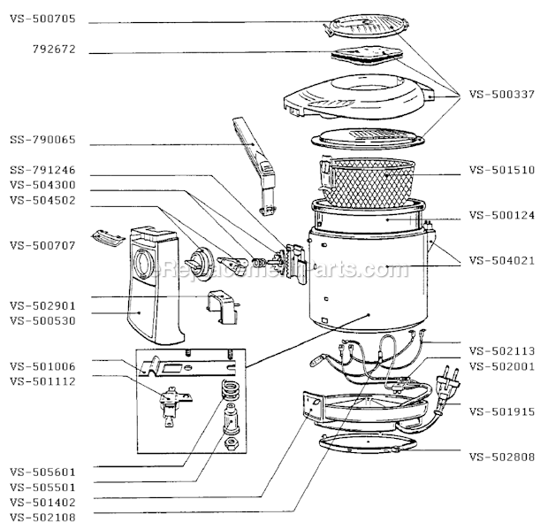 T-Fal 73700 Classic 1000 W/Filter Page A Diagram
