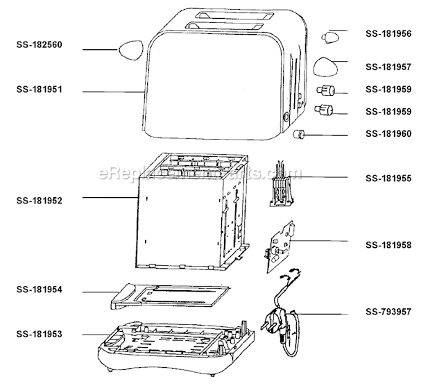 T-Fal 849940 Stainless Steel Classic Toaster Page A Diagram