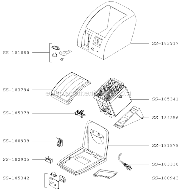 T-Fal 874342F Avante Toaster Page A Diagram