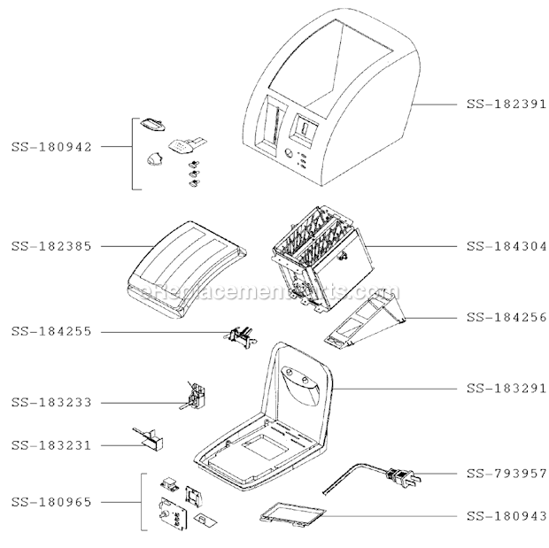 T-Fal 874440B Avanti Deluxe Toaster Page A Diagram