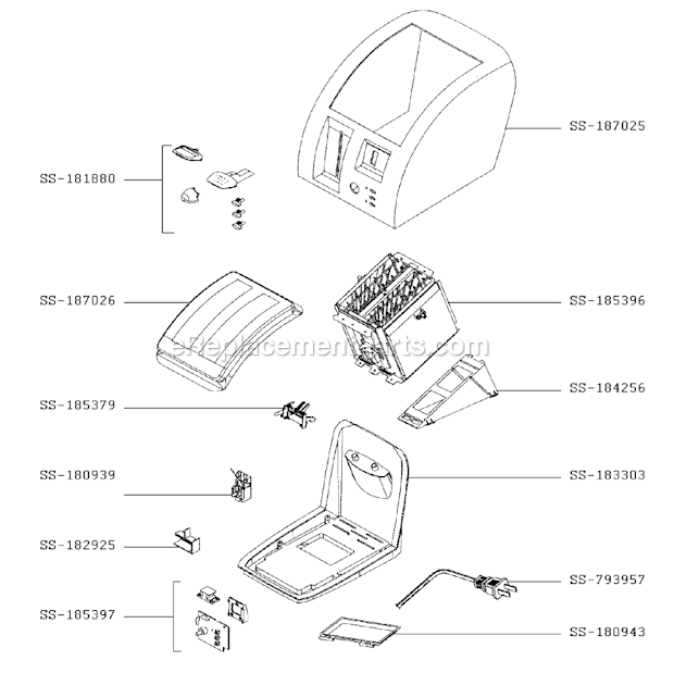 T-Fal 874950C Avante Hi-Speed Bagle Toaster Page A Diagram