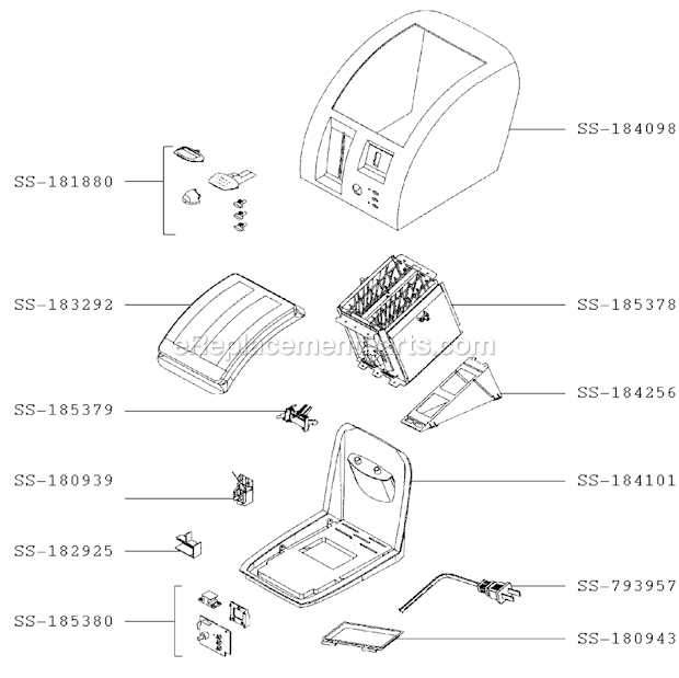 T-Fal 875742C Avante Hi-Speed Bagle Toaster Page A Diagram