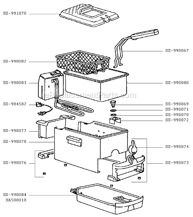 T-Fal FR700850/3QA Ultimate Ez Pro Fryer Page A Diagram