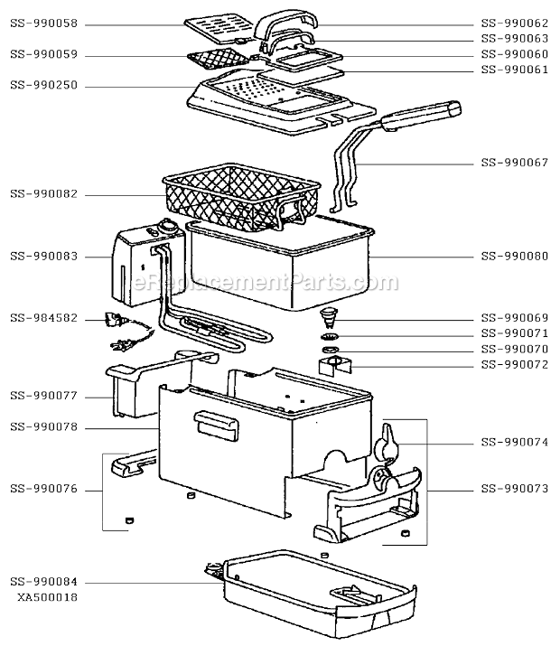 T-Fal FR700850/3Q Ultimate Ez Pro Fryer Page A Diagram