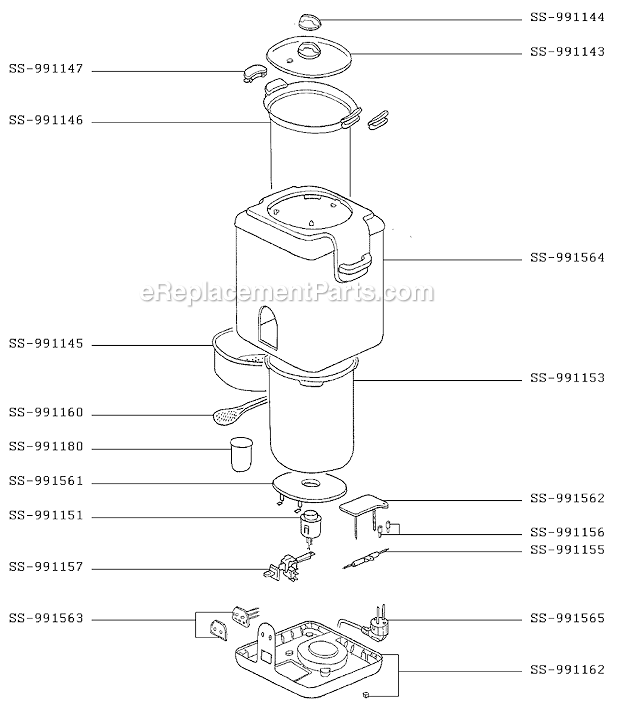 T-Fal RK400951/AW Rice Cooker Page A Diagram