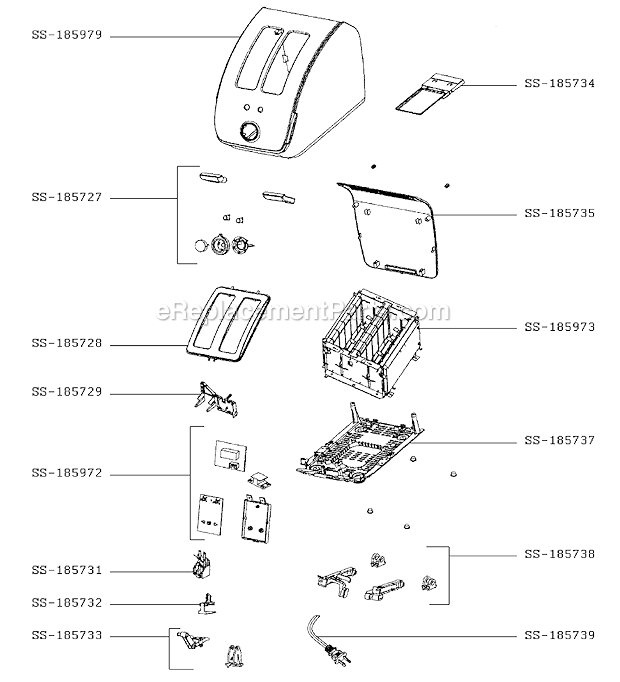 T-Fal TT703050/4Y Toaster Page A Diagram