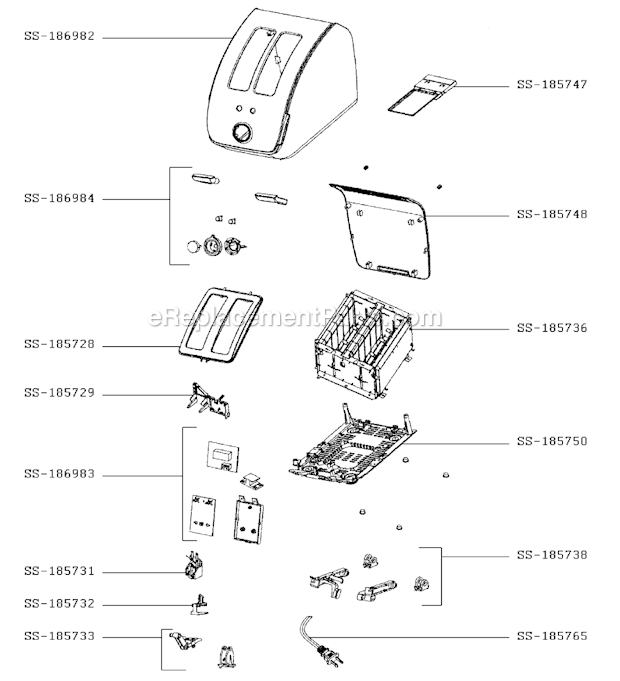 T-Fal TT710150/4Y Successor Toaster Page A Diagram