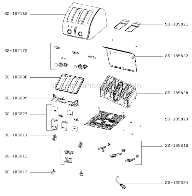T-Fal TT750151/4Y Successor Toaster Page A Diagram