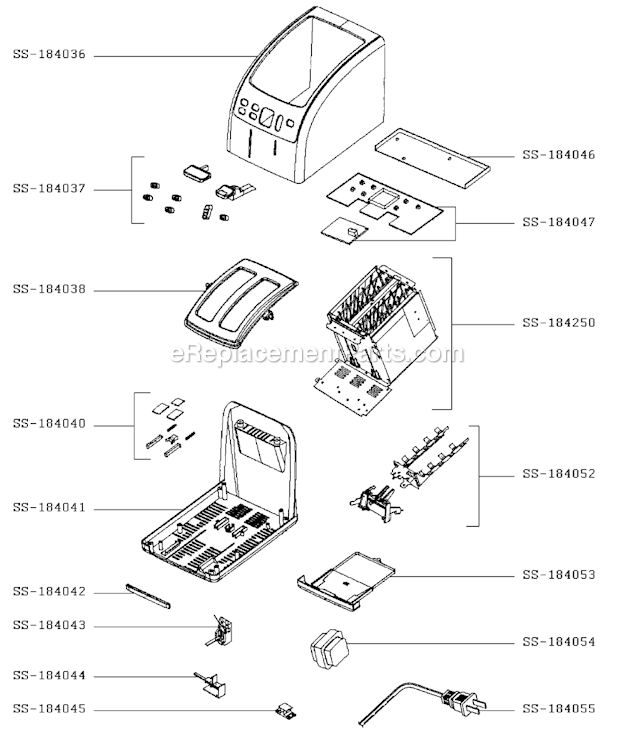 T-Fal TT804050/4Y Avante Elite Toaster Page A Diagram