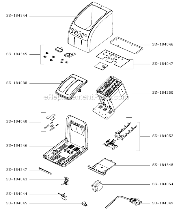 T-Fal TT804151/4Y Avante Elite Toaster Page A Diagram