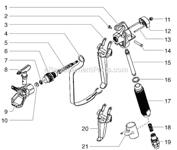 Titan G-10 (0296306) (2-Finger With Tip) High Capacity Spray Gun Page A Diagram