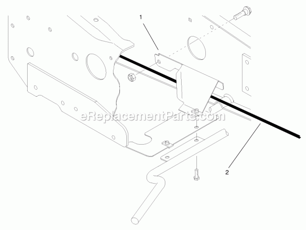 Toro 100-1591 Lift Cable Kit, Tiller Cable Guide Assembly Diagram