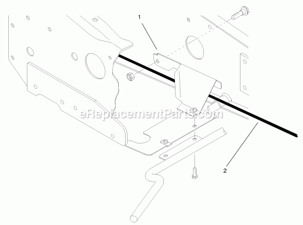 Toro 100-1592 Lift Cable Kit, Clevis Hitch Cable Guide Assembly Diagram