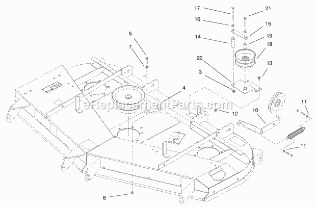 Toro 100-4251 Low Speed Idler Kit, 62-in. Mower 62-in. Deck Idler Assembly Diagram