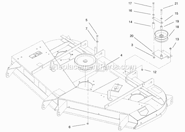 Toro 100-4252 High Speed Idler Kit, 62-in. Mower 62-in. Deck Idler Assembly Diagram