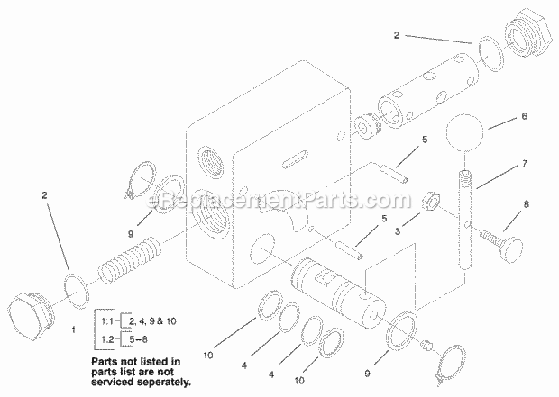 Toro 104-4221 Hydraulic Valve Kit, Dingo Compact Utility Loader Hydraulic Valve Kit Assembly Diagram