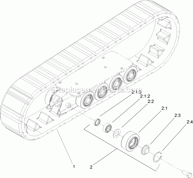 Toro 104-6106 Track Kit, Tx Series Compact Utility Loaders Track Assembly Diagram