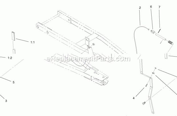 Toro 105-1502 Adapter Kit, 2001 And Earlier Snow/dozer Blade To 2002 And Later Gt Classic Garden Tractors Index Lever and Cable Assembly Diagram