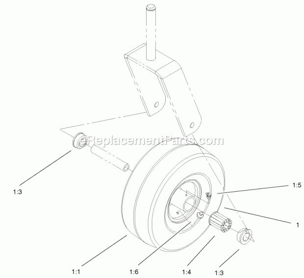 Toro 105-1856 Smooth Caster Wheel Kit, Timecutter Z Riding Mowers Caster Wheel Assembly Diagram