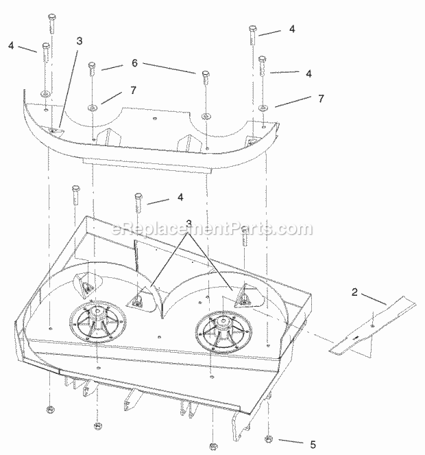Toro 105-3180 36-in. Recycler Kit, Proline Mid-size Floating Deck Mowers 36in Recycler Assembly Diagram