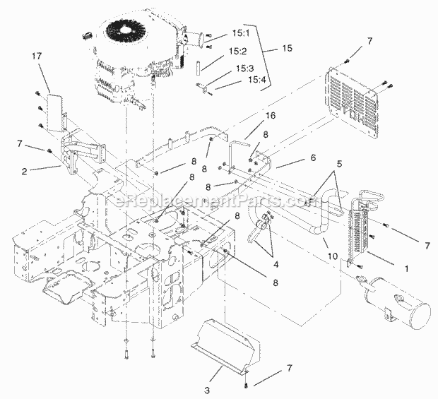 Toro 105-9371 Exhaust Kit, International 100-series Z Master Exhaust Assembly Diagram