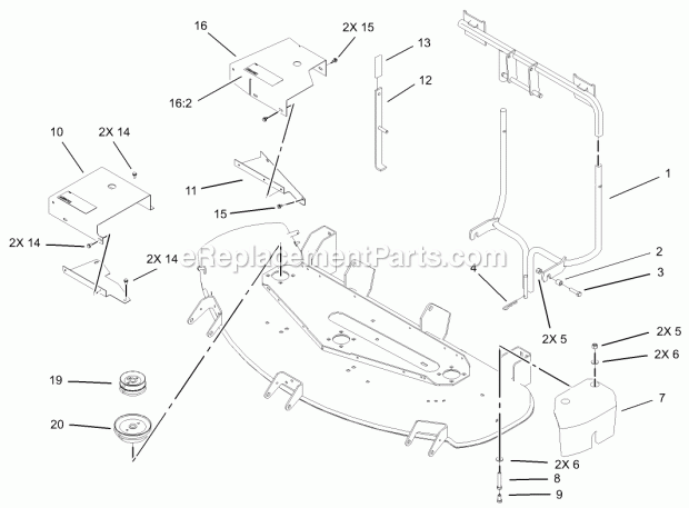 Toro 106-8254 42in/48in Vacuum Bagger Conversion Kit, Yard And Garden Tractors Bracket and Shield Assembly Diagram