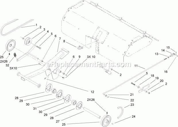 Toro 106-8255 36in Tiller Conversion Kit, Yard And Garden Tractors 36in Tiller Conversion Assembly Diagram