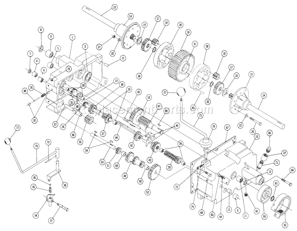 Toro 1067 (1967) Lawn Tractor Clutch, Brake And Speed Control Linkage Diagram