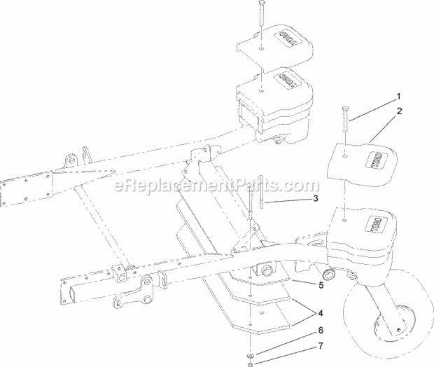 Toro 107-1780 Dfs Vac Collection System Weight Kit, Liquid-cooled 500 Series Z Master With 60in Mower Weight Assembly No. 107-1780 Diagram