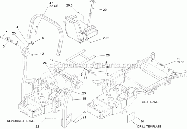 Toro 107-3066 Roll-over Protection System Kit, 100 Series Z Master Roll-Over-Protection-System Assembly No. 107-3066 Diagram