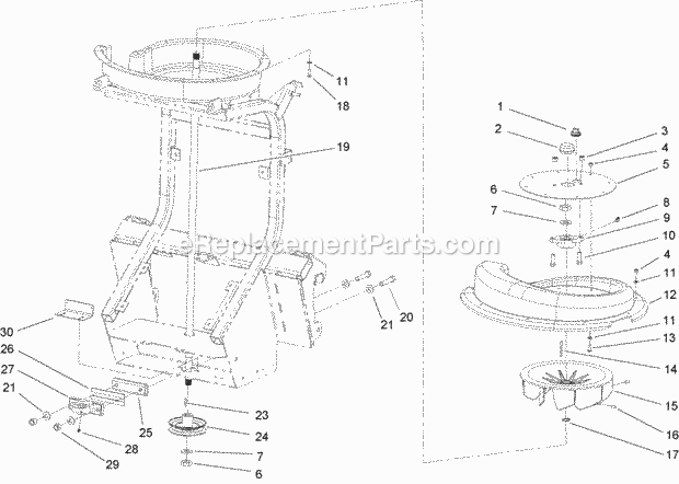Toro 107-7652 Two-bearing Conversion Kit, Dfs Bagger For 200 Series Z Master Two-Bearing Conversion Kit Assembly Diagram