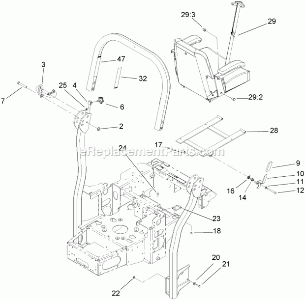 Toro 107-8093 Z400 Roll-over Protection System Kit Roll-Over-Protection-System Assembly No. 107-8093 Diagram