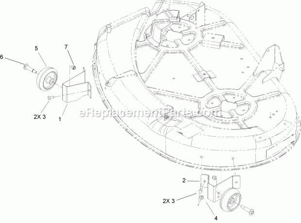 Toro 107-9134 Anti-scalp Roller Kit, 42in Mowers For Zero-turn-radius Riding Mower Bracket and Gage Wheel Assembly Diagram