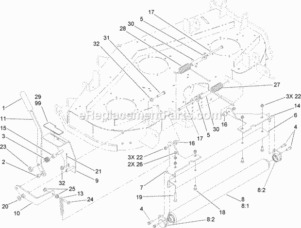 Toro 108-2162 Roller Striping Kit, Z Master Turbo Force Mowers Roller Striping Assembly No. 108-2162 Diagram